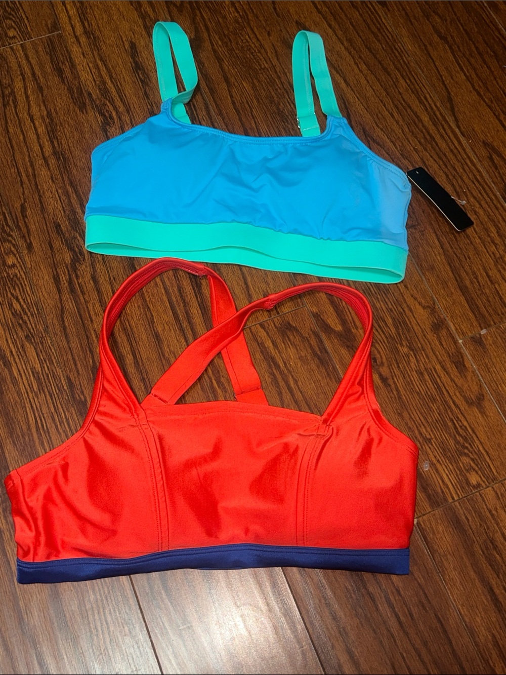 Xersion Red/Navy Bikini Top, Tempt Me Blue/Aqua Bikini Top